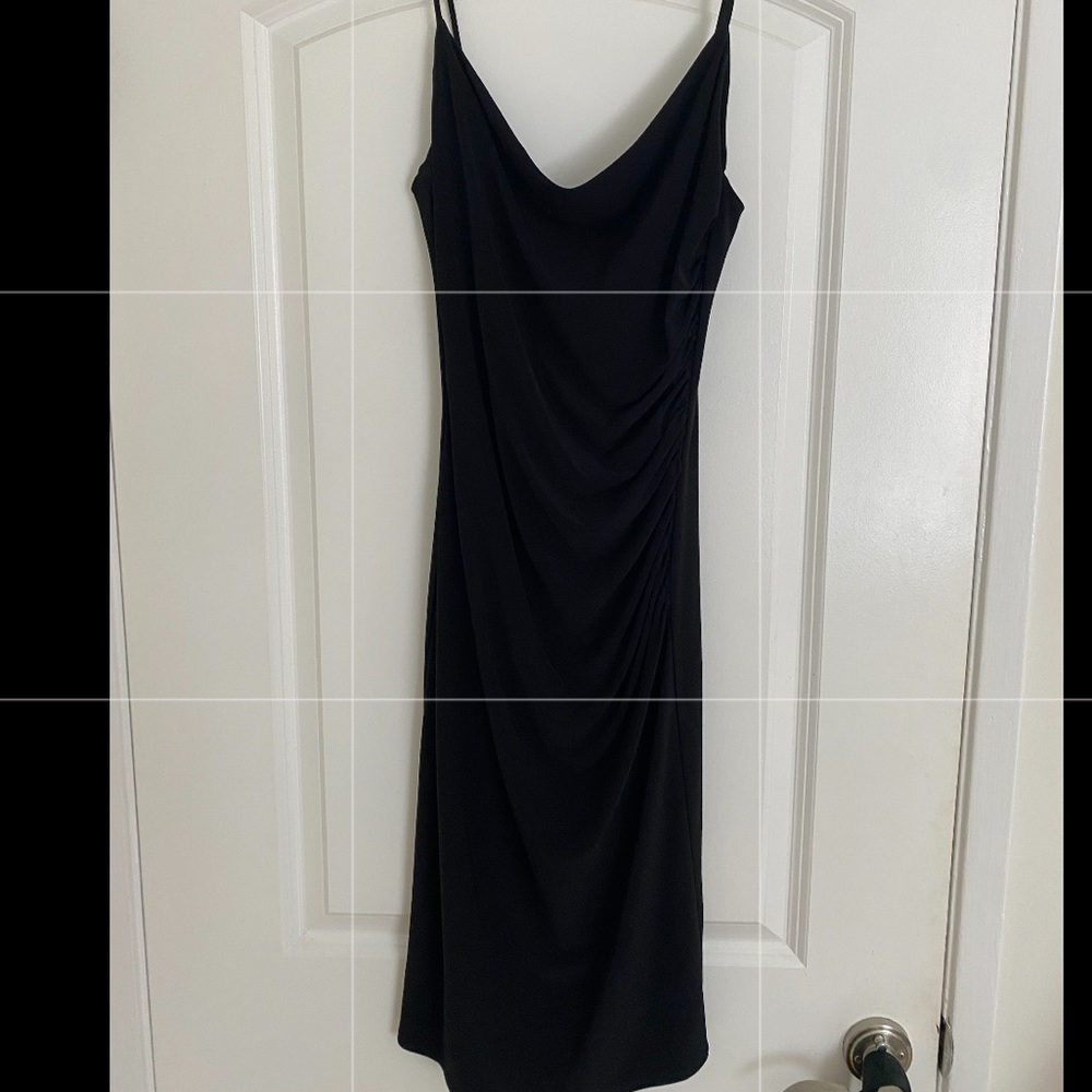 Simple black knee length dress